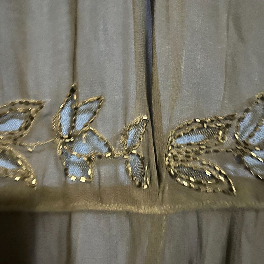 VTG Y2K Nostalgia Beaded Chiffon Overlay Maxi Dress 1X Blue Celestial Whimsygoth - Picture 5 of 9